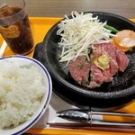 ペッパーランチ - ワイルドジューシーカットステーキ150gライス大盛（税別1,000円）