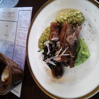 イノーヴェ - 美濃ヘルシポーク塩漬けバラ肉のプレゼ　ソースグリビッシュ