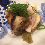 鳥田中 - 出た！七谷地鶏！鰹出汁を纏わせた焼き浸しです　死ぬ前に食べたいリストに入れよう（笑）