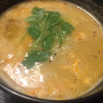 鳥田中 - コースの締めの鳥雑炊です　これも旨味の塊です