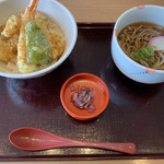 Shiroku Jichuu - 天丼と小麺セット 968円^ ^