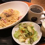 タリーズコーヒー - ペコリーノロマーノのパスタセット