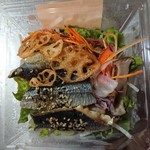 グリーングルメ - 秋の味覚 秋刀魚ときのこのサラダ 混ぜたあと 201910