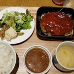 東京オーブン - ハンバーグランチ　シングル＋十勝ハーブカレー付き