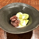 傳 - 甘味：シャインマスカット 梨 無花果のシャーベット チーズソース