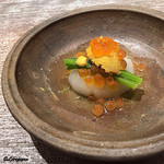 丸新 - 蓮根餅､青菜､海胆､いくら