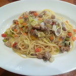 サンマルツァーノ - 豚肉と野菜色々・塩味のスパゲティ