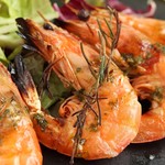 Stone oven grilled angel shrimp 2 shrimp flavored with herbs