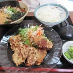 江戸家 - まぐろ竜田揚げ定食　小そば付き
