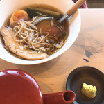 JAPANESE DINING GOEN - 温蕎麦ラーメンには蕎麦湯も？