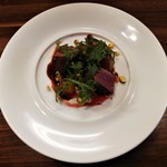 Le Trefle - Plat メイン料理　Canard Rôti,mais,plum,cacao 鴨のロースト､トウモロコシ､すもも､カカオ 
