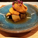 日本料理 TOBIUME - 藍島の雲丹、茄子の煮浸し