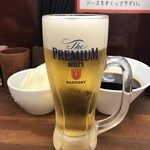 串カツさくら - 串カツさくら定食の中ビール