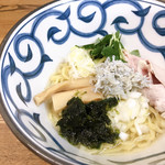きくや - 青梅名物 しらすと生のりのワサビ和え麺