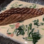 MILLE FIORI - サーモンの瞬間グリル ペルノーのクリームソース（￥1800）