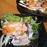 Jidori Semmon Ten Koshitsu Izakaya Kittei - 鮮魚3種カルパッチョ