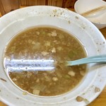 らーめん つの旨 - 帰りに喉が乾くと大変なのでスープを残して完食(汚くてすいません)【料理】
