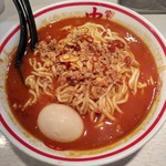 蒙古タンメン中本 - 【30食限定】濃厚トリプル北極870円(税込)！
      辛さ2倍、クーポン使って大盛でお願いしました。
      (野菜のないシンプルな盛り付けみたいだったので、ついつい大盛にしちゃいました)