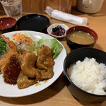 Suteki Matsusaka - サービスランチ（生姜焼 豚ヘレカツ エビフライ）870円