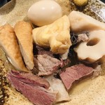 おでん酒家 KOH - おでん（玉子、ゴボ天、牛すじ、ハチノス、ちくわぶ、餅巾着）
