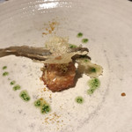 ピアット スズキ チンクエ - シシャモ白子の反対側から
      たらの白子のチーズ乗せ焼き