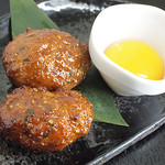 Homemade grilled Tsukimi meatballs