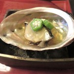 日本料理 きた川 - 蒸し物　千葉黒鮑　冬瓜　オクラ
