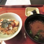 日本料理 きた川 - 食事　混ぜご飯　赤出汁　香の物