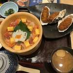 Ohitsugohan Shiroku Jichuu - 海の彩りおひつごはんと牡蠣のセット