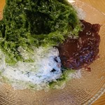 とらや工房 - かき氷（抹茶蜜）。