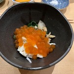 すし処 広川 - 和え物(イクラ、ワタリガニ、キノコ、千寿藻)