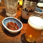 Jizake Chaya Yaboten - お通し&ビール。