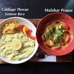 スプーンソング - マラバールプラウン(カレー)とレモンライスプレート(キャベツのトーレン付き)