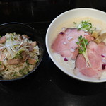 麺飯食堂 三羽鴉 - ランチセット(ラーメン・チャーシューまぜご飯)