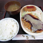 地下の店 - 【ランチ】 チキンカツ定食　\500