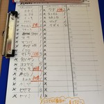 つけ麺 舞 - 赤い文字が順番の目安