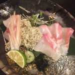 酒菜あい田 - 真鯛の昆布〆　煎り酒で　