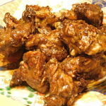 銀座 しのはら - スッポンをタレにつけ終わったところ