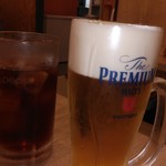 串カツどらん - 生ビール＆ウーロン茶