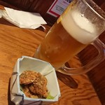 横浜西口 居酒屋さがみ - お通し生ビールのんでます