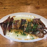 魚と野菜のうまい店 伸信 - 肝入りスルメイカのガーリックソテー