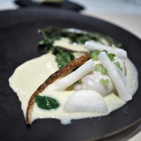 フランス料理 タンモア - 平目 - ホタテのムースを挟んで -　 ホタテのヴァンブランソース、カブのデクリネゾン