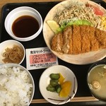 極楽湯 - Aセット、みぞれトンカツ定食(2019.9.7)
