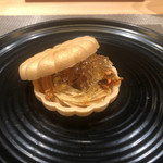 銀座 大石 - フォアグラと栗の最中。