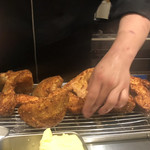 銀座 大石 - セップ茸、揚がりました。