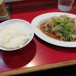 ラーメン藤 - 木炭焼豚·やさい炒めセット　1150円(ライス·やさい炒め)