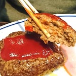 にれ - 「にれセット」ハンバーグはこんな感じ