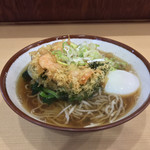 そばの神田 東一屋 - アサソバビンボー！  
      朝そば＋えびかき揚げ！