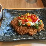 SHARI東銀座 - SHARI風豚カツ，おくらと長芋のソース