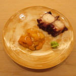 寿司 竹本 - 利尻の海胆、佐島の蛸